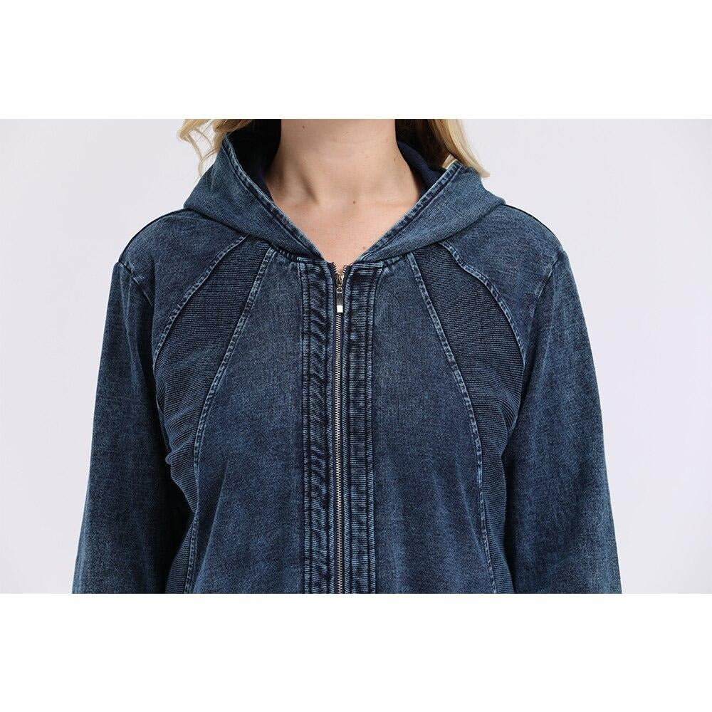 Women's Plus Size Spring Casual Denim Jacket Woman High Flexibility Jacket Hoodie Jacket Shoulder Pads for Clothing