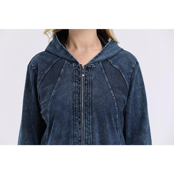 Women's Plus Size Spring Casual Denim Jacket Woman High Flexibility Jacket Hoodie Jacket Shoulder Pads for Clothing