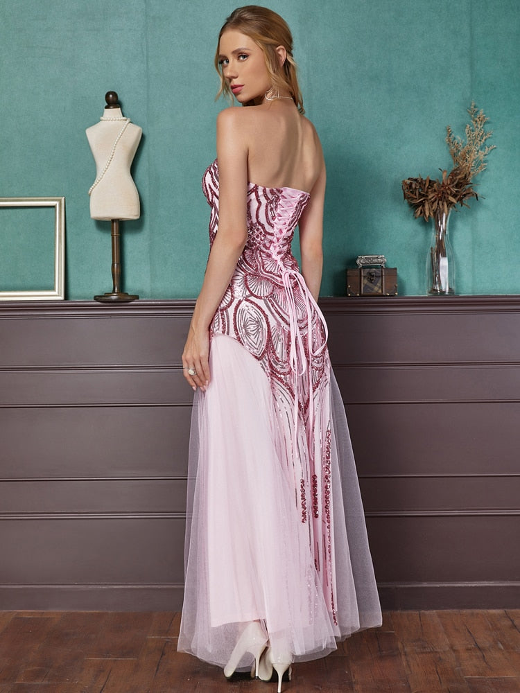 Vintage Sequin 1920S Prom Dresses Art Deco Tulle Formal Gown | Vimost Shop.
