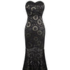 Strapless Floral Lace See Through Mermaid Formal Long Evening Dresses Black | Vimost Shop.