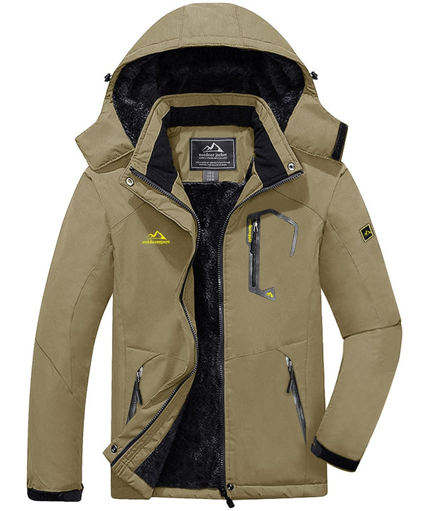 Winter Fleece Lined Jacket Men's Fleece Lining Coats Thermal Warm Jacket Hiking Walking Jacket Outdoor Windbreaker Male | Vimost Shop.