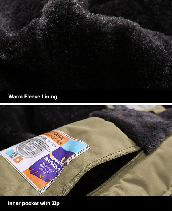 Winter Fleece Lined Jacket Men's Fleece Lining Coats Thermal Warm Jacket Hiking Walking Jacket Outdoor Windbreaker Male | Vimost Shop.