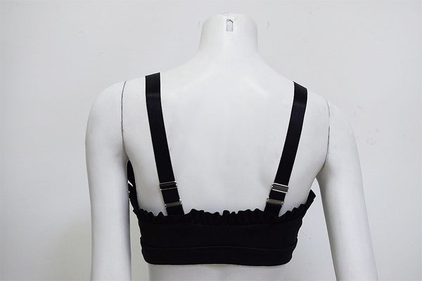 Solid Yoga Bra Top With Lacework Sports Gym Fitness Workout Push Up Crop Top Sweet Sporty Tank Shockproof Quick Dry Tees | Vimost Shop.