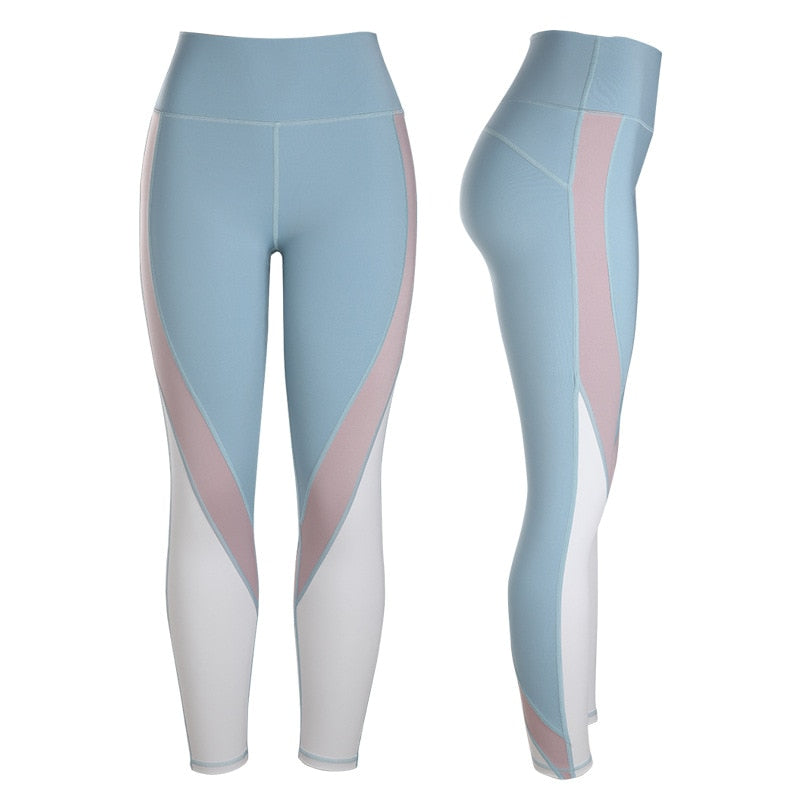 Patchwork Seamless Yoga Pants Fashion High Elastics Hips Lifting Leggings Workout Push Up Running Sports Pants Women Clothing | Vimost Shop.