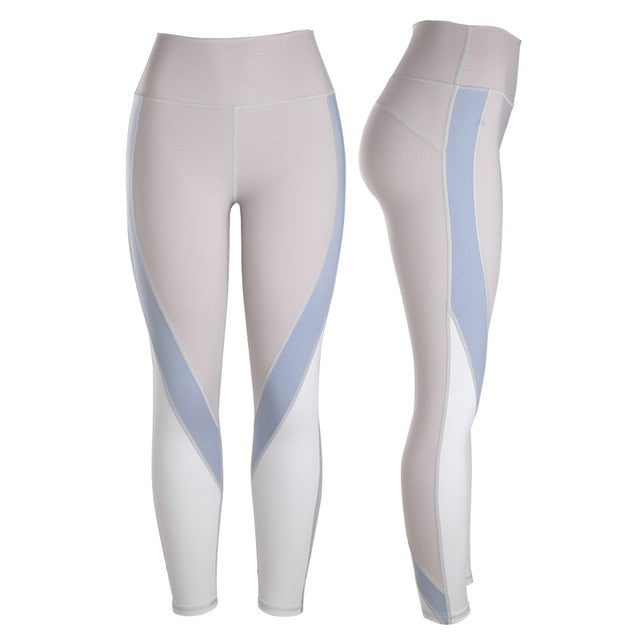Patchwork Seamless Yoga Pants Fashion High Elastics Hips Lifting Leggings Workout Push Up Running Sports Pants Women Clothing | Vimost Shop.
