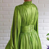Women's New Autumn Halter Sexy Avocado Green Dress Maxi Party Runway Dress Split Spring Elegant Vestido Green | Vimost Shop.