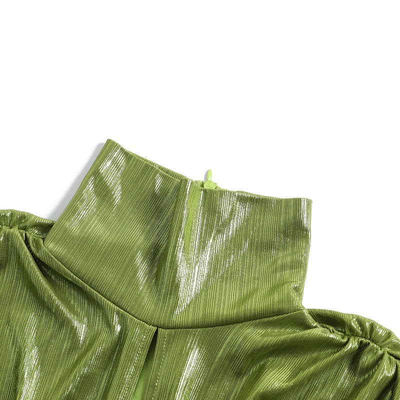 Women's New Autumn Halter Sexy Avocado Green Dress Maxi Party Runway Dress Split Spring Elegant Vestido Green | Vimost Shop.