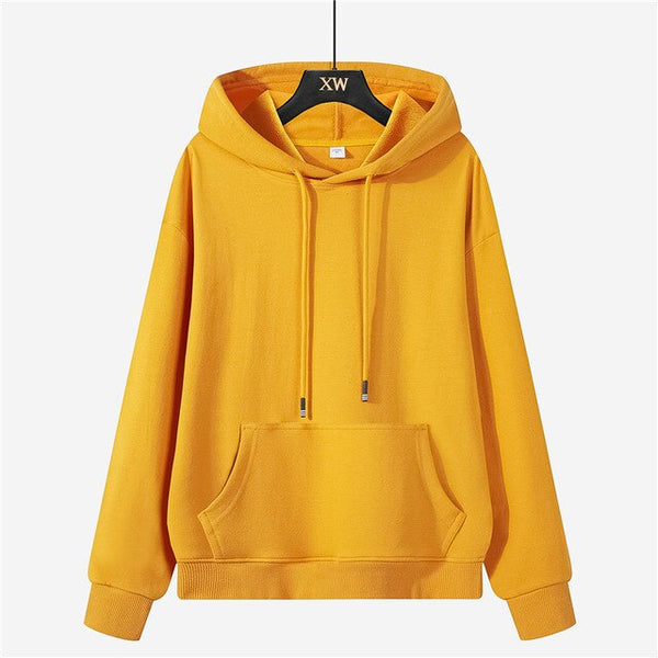 Autumn winter fleece oversize hoodies solid color jackets toppies womens tracksuits hooded sweatshirts | Vimost Shop.
