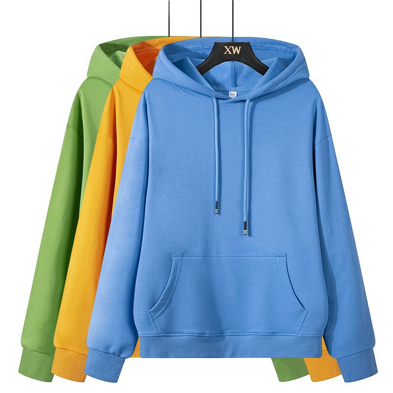 Autumn winter fleece oversize hoodies solid color jackets toppies womens tracksuits hooded sweatshirts | Vimost Shop.