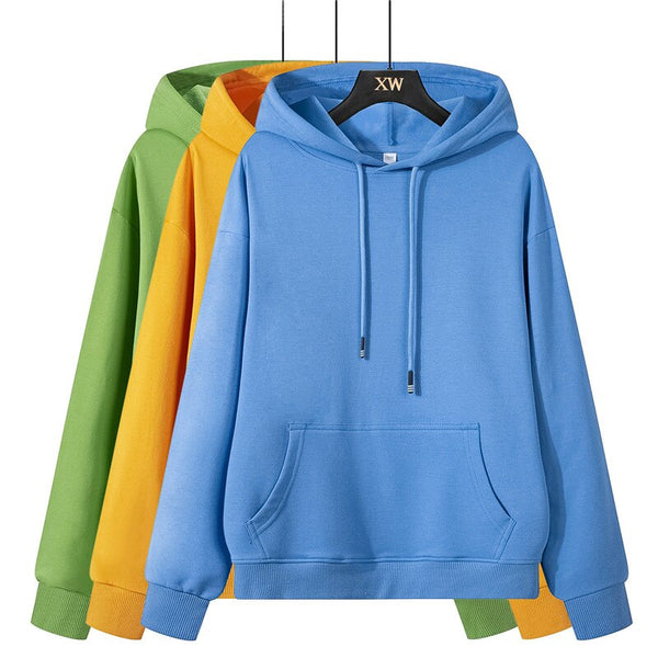 Autumn winter fleece oversize hoodies solid color jackets toppies womens tracksuits hooded sweatshirts | Vimost Shop.