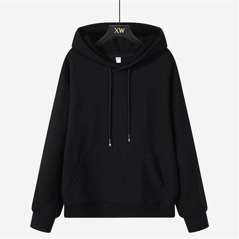 Autumn winter fleece oversize hoodies solid color jackets toppies womens tracksuits hooded sweatshirts | Vimost Shop.