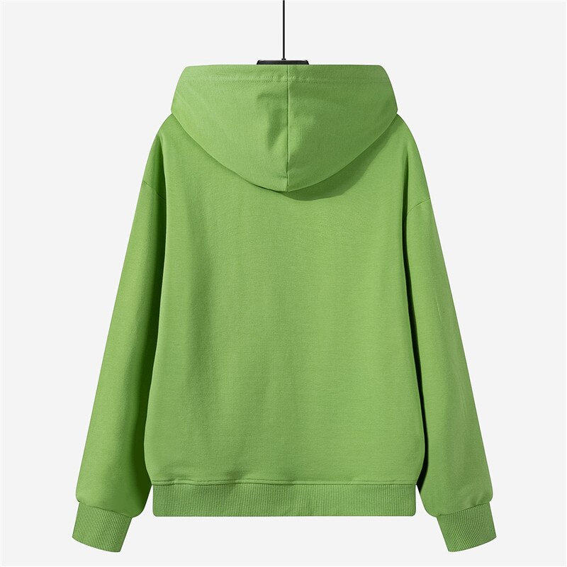 Autumn winter fleece oversize hoodies solid color jackets toppies womens tracksuits hooded sweatshirts | Vimost Shop.