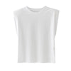 Shoulder pads Sleeveless tank 95% cotton pullover basic style Casual Femme T- shirts  New Summer Women Tops | Vimost Shop.