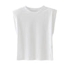 Shoulder pads Sleeveless tank 95% cotton pullover basic style Casual Femme T- shirts  New Summer Women Tops | Vimost Shop.