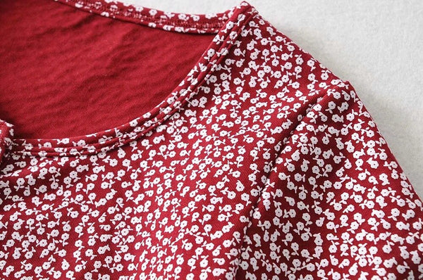 Women Scoop Neck Button down Floral Print Crop Tee Short Sleeve Floral Printed Crop Top For Women Summer Fashion | Vimost Shop.