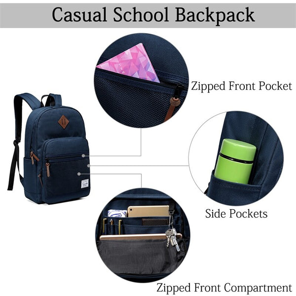 School Backpack for Teenagers Boys Girls School Bags Student Bookbag Waterproof Casual Backpack for Children Men Women | Vimost Shop.