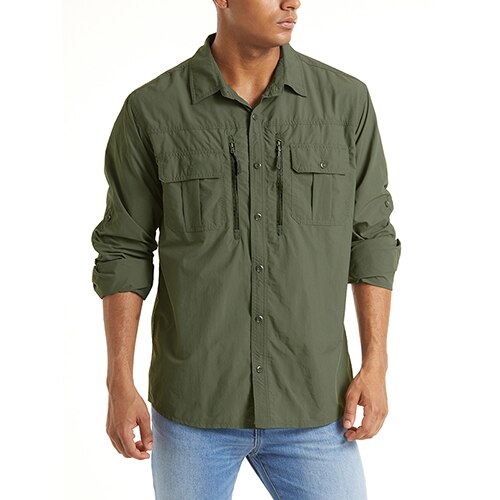 Summer Tactical Shirts Men's Mesh Breathable Long Sleeve Multi-Pockets Work Cargo Shirts Quick Dry Military Army Shirts | Vimost Shop.