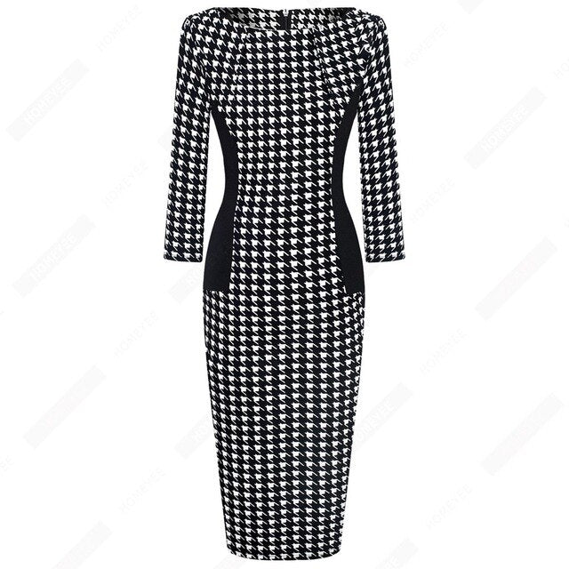 Vintage Women Elegant Fashion Pencil Dress Chic Formal Business Bodycon Dress | Vimost Shop.