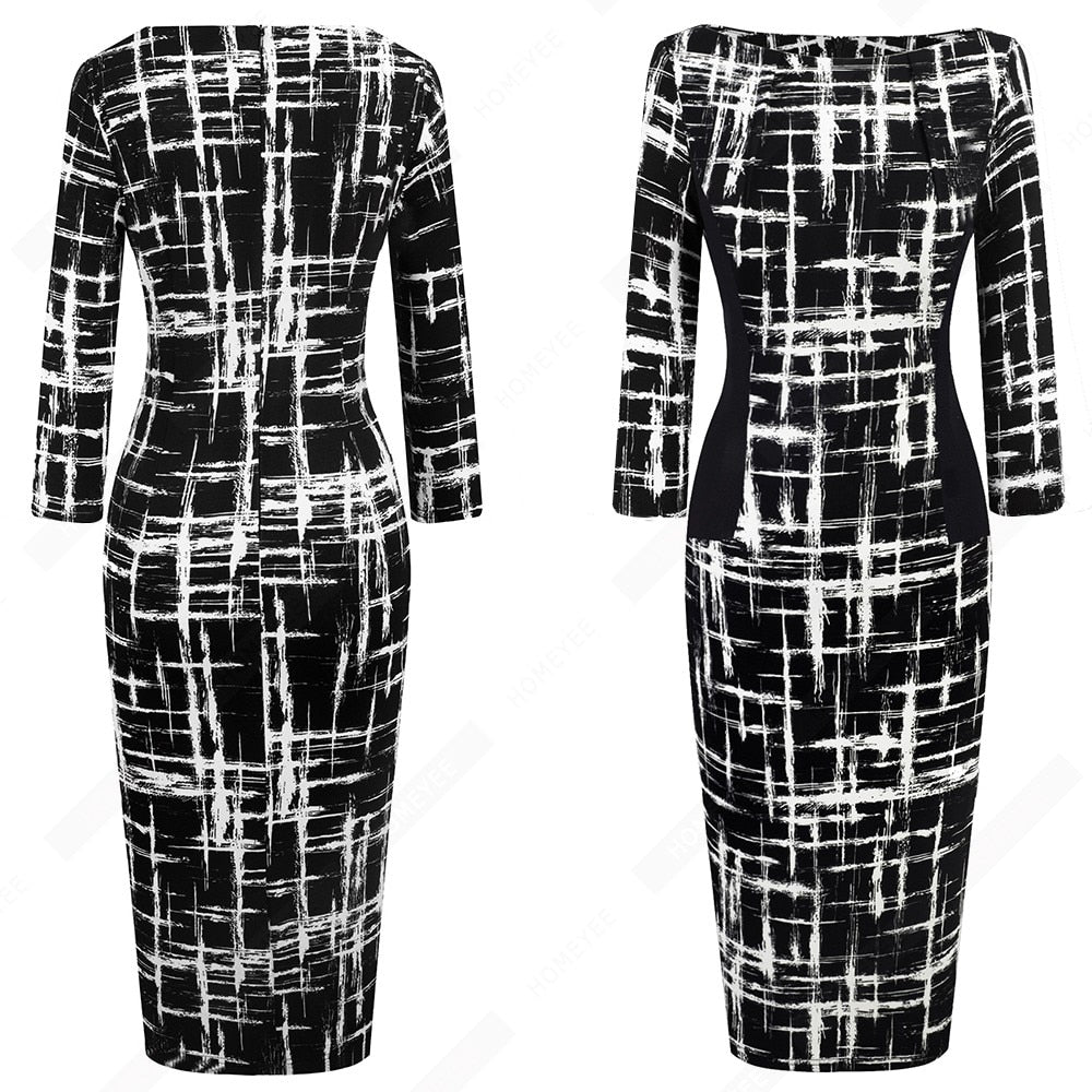 Vintage Women Elegant Fashion Pencil Dress Chic Formal Business Bodycon Dress | Vimost Shop.
