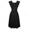 Women Retro Charming A-line Party Dress Elegant Casual Butterfly Sleeve Round Neck Swing Dress | Vimost Shop.