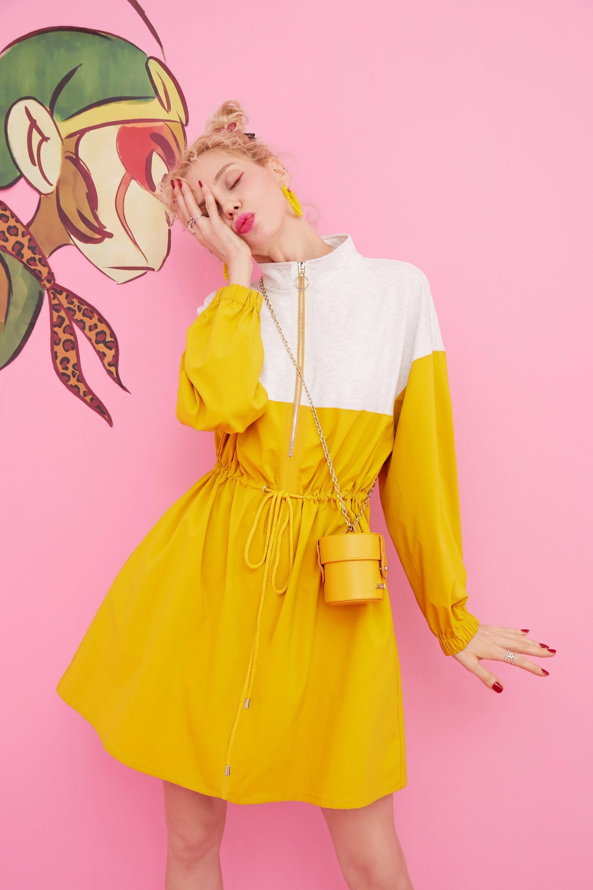 Khaki Colorblock Patchwork Casual Safari Dress Women Autumn Korean Ladies Daily Dress | Vimost Shop.