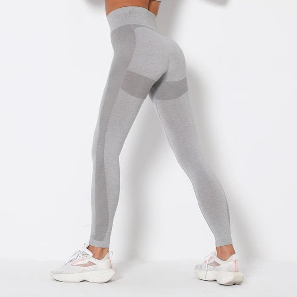 Seamless Patchwork Yoga Set Gym Clothing Fashion Long Sleeve Top Leggings Suit Push Up Workout Training Running Sports Tracksuit | Vimost Shop.