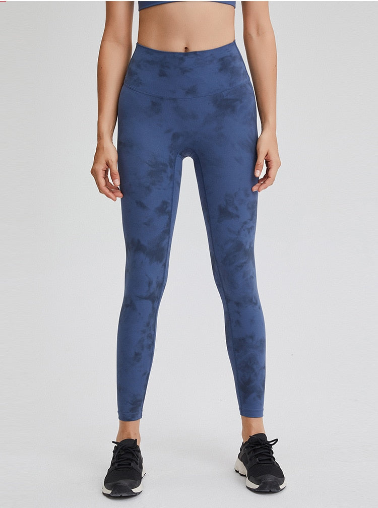 Autumn Seamless Tie Dye Print Yoga Leggings No T-line Fitness Gym Yoga Pantalones High Elastics High Waist Sports Slim Trousers | Vimost Shop.