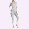 Seamless Women Yoga Set Long Sleeve Top Shirts High Waist Belly Control Sport Leggings Tights Gym Clothes Seamless Sport Suit | Vimost Shop.
