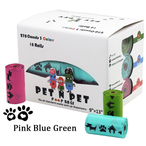 Pet N Pet Biodegradable Dog Poop Bags Earth-Friendly 18 Rolls 270 Counts Multipl Colors Lavender Scented Waste Bags | Vimost Shop.