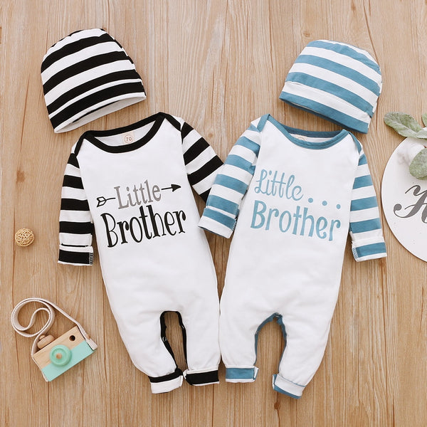 2Piece Winter Cotton Baby Boy Clothes Set Long Sleeve Romper+Hat Letter Print Kids Clothing for Newborn Fall Baby Outfits D30 | Vimost Shop.