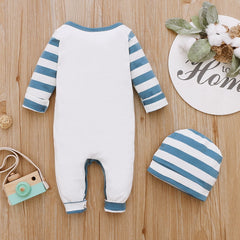 2Piece Winter Cotton Baby Boy Clothes Set Long Sleeve Romper+Hat Letter Print Kids Clothing for Newborn Fall Baby Outfits D30 | Vimost Shop.