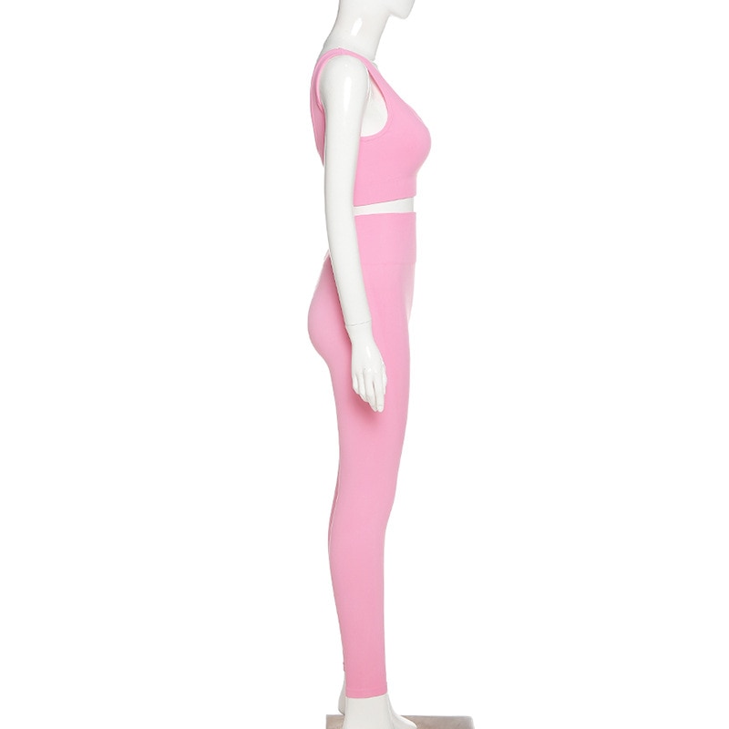 Seamless Solid Yoga Set Women Gym Clothes One Shoulder Crop Top Legging Sexy Fitness Sportswear Suit Running Workout Tracksuit | Vimost Shop.