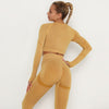 2 Piece Outfits Yoga Activewear Set Long Sleeve Crop Top High Waist Yoga Pants Sports Shirt Workout Leggings Suit Gym Clothing - Vimost Shop