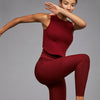 Seamless Sportswear Yoga 2 PCS Set GYM Fitness Sports Tracksuit Ribbed Tank Top Hips Lifting Leggings Two Piece Set | Vimost Shop.