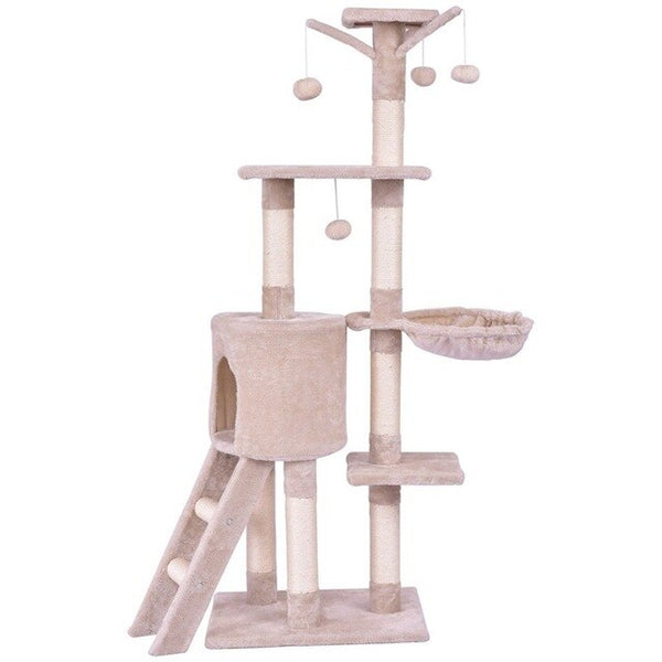 56" Condo Scratching Posts Ladder Cat Play Tree  Cats Tree Kitten House Furniture PS7009BE | Vimost Shop.