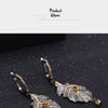 0.97Ct Natural Citrine 925 Sterling Silver Handmade Monstera Leaves Drop Earrings for Women Bijoux Georgia O'keeffe | Vimost Shop.
