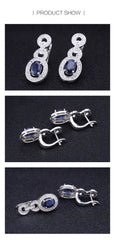 1.89Ct Natural Blue Sapphire Vintage Earrings 925 Sterling Silver Gemstone Drop Earrings For Women Wedding Jewelry | Vimost Shop.