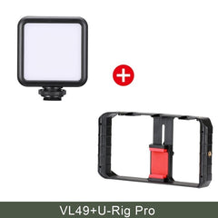 Mini Portable LED Video Light Triple Cold Shoe Rechargeable Vlog Fill Light Photography Lighting Tripod Kit CRI95+ | Vimost Shop.