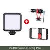 Mini Portable LED Video Light Triple Cold Shoe Rechargeable Vlog Fill Light Photography Lighting Tripod Kit CRI95+ | Vimost Shop.