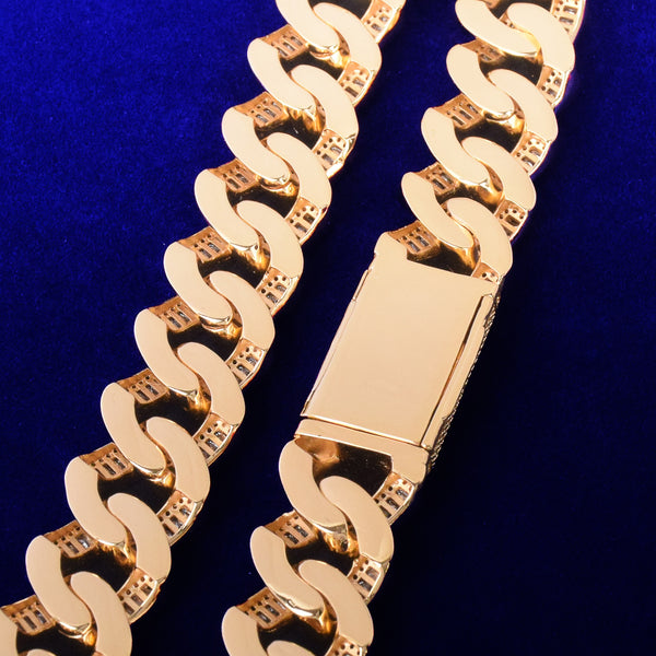 20mm Baguette Zirconia Miami Cuban Chain Men's Hip Hop Necklace Link Bling AAA Zircon Copper Fashion Rock Jewelry | Vimost Shop.