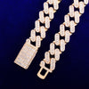 20mm Baguette Zirconia Miami Cuban Chain Men's Hip Hop Necklace Link Bling AAA Zircon Copper Fashion Rock Jewelry | Vimost Shop.