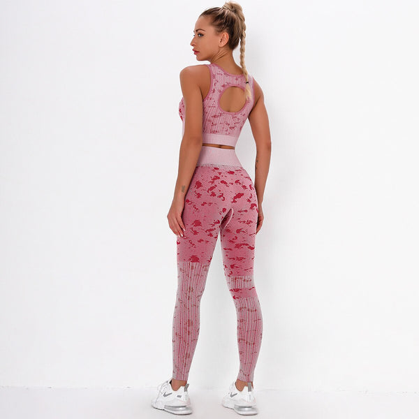 Sportswear Camo Yoga Set Women Seamless Gym Clothes Jogging Workout Fitness Tracksuit Tank Crop Top Hips Lifting Pantalones Suit | Vimost Shop.