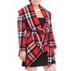 Women Winter Wool Jacket Coat Vintage Turn Down Shawl Collar Plaid Woolen Blend Overcoat Tops Outwear | Vimost Shop.