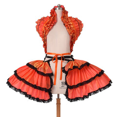 Retro Women Carnival Costumes Ruffles Corset Crop Bustle Dress | Vimost Shop.