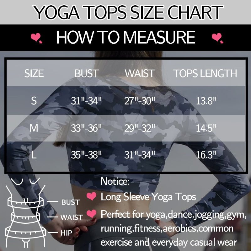 Yoga Crop Tops Yoga Shirts Gym Workout Tops Long Sleeve Fitness Running Sport T-Shirts Athletic Training Wear Women Sportswear | Vimost Shop.