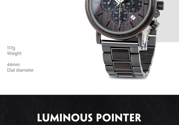 Top Watch Men BOBO BIRD Wooden Wristwatch Luxury Fashion Auto Date Quartz Watches Luminous Hands Christmas Gift Box | Vimost Shop.