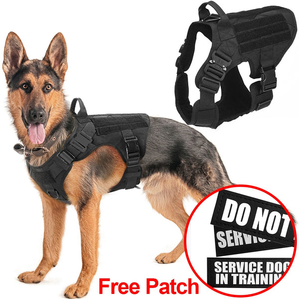 Military Tactical Dog Harness Pet Training Dog Vest Metal Buckle German Shepherd K9 Dog Harness and Leash For Small Large Dogs | Vimost Shop.
