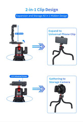 MT-11Flexible Octopus Tripod Smartphone DSLR SLR Vlog Tripod Travel Portable 2 in 1 Tripod Extend 1/4 Screw for Magic Arm | Vimost Shop.