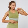 Striped Seamless Solid Sports Gym Bra Crop Top Push Up Workout Beauty Back Top Shockproof Training Fitness Running Vest Shirt | Vimost Shop.