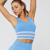 Striped Seamless Solid Sports Gym Bra Crop Top Push Up Workout Beauty Back Top Shockproof Training Fitness Running Vest Shirt | Vimost Shop.